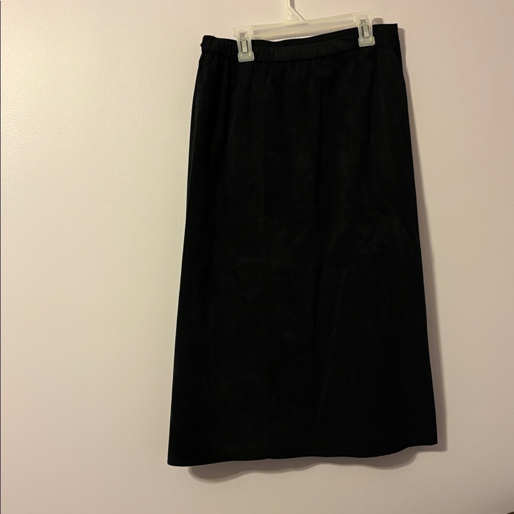 Ultrasuede Black Pencil Midi Skirt Vintage Deadstock size 10